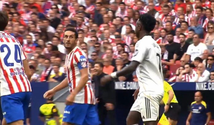WATCH: Heated exchange between Koke and Vinicius revealed as Atletico captain makes Mbappe jibe