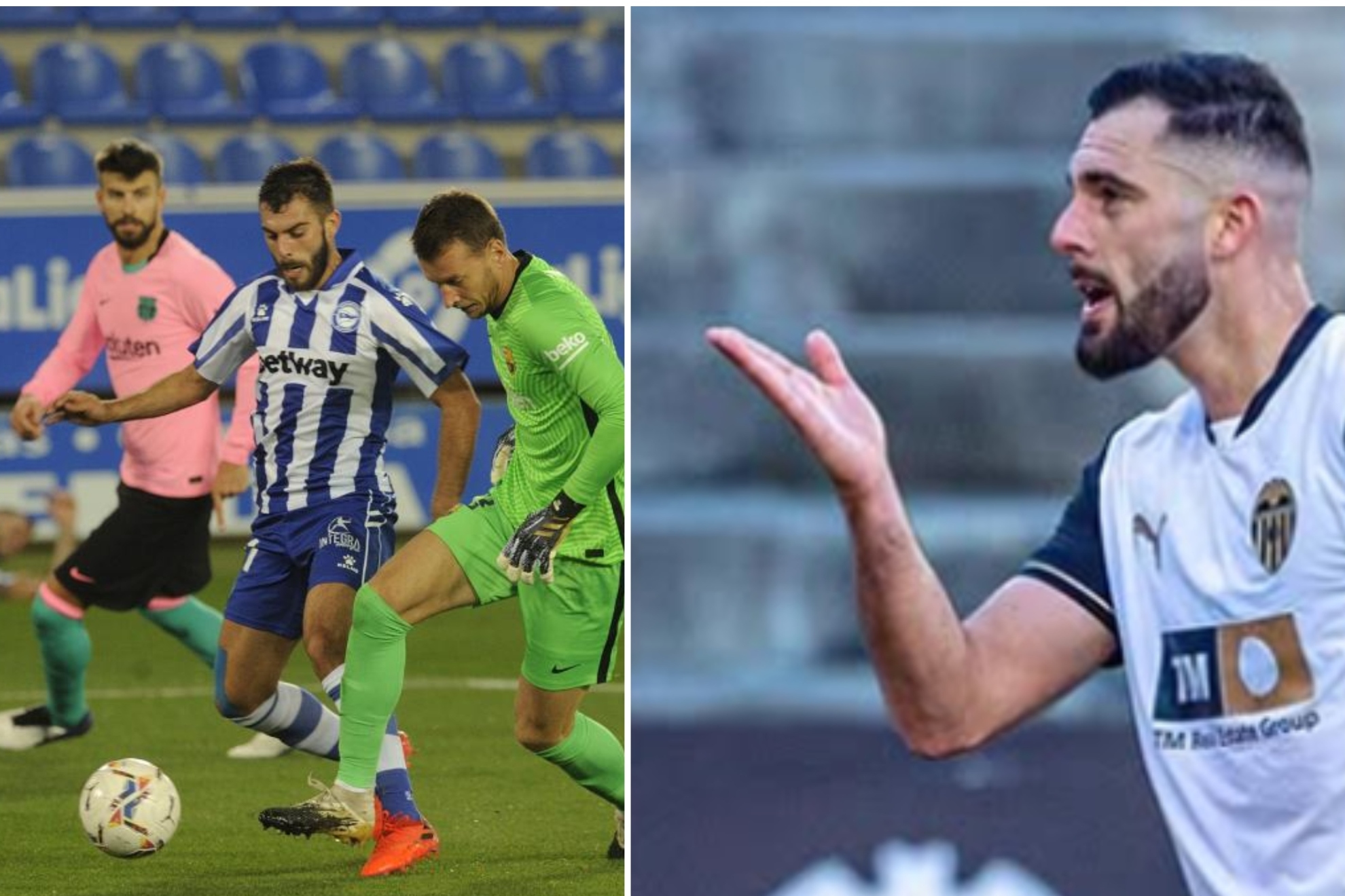 لويس ريوخا لاعب فالنسيا في مواجهة برشلونة