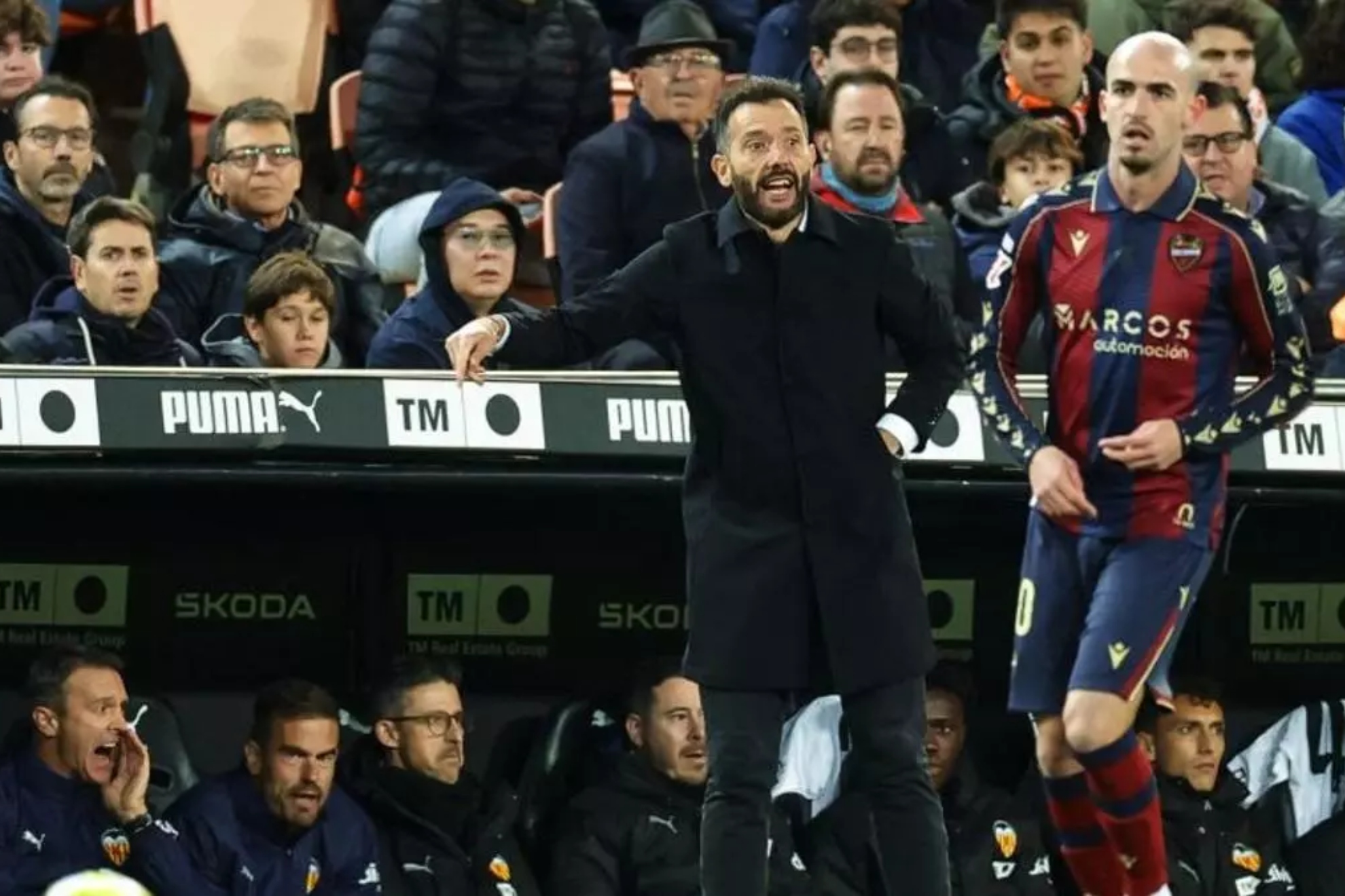 كوربران يعطي تعليمات خلال المباراة