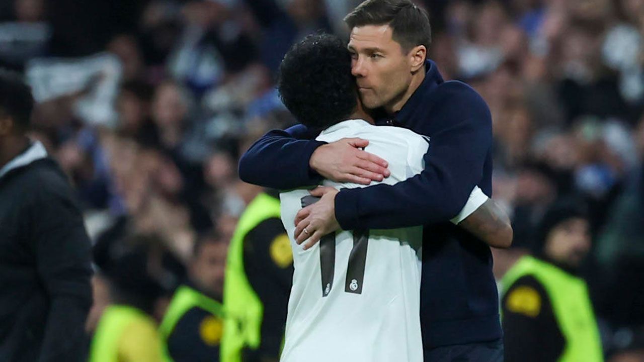Alonso's embrace with Rodrygo.