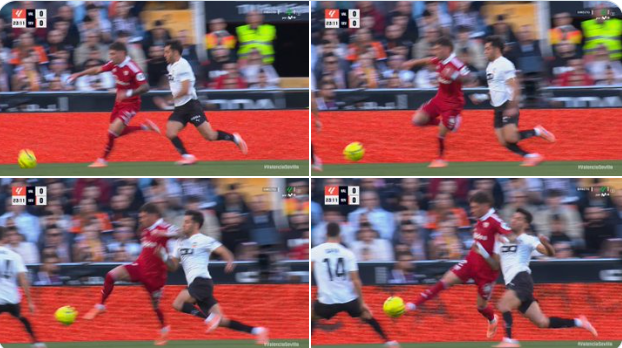 تسلسل لحظة اصطدام كارمونا بكوعه في وجه هوجو دورو