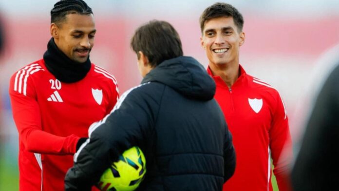 El regreso de Gattoni tras su cesión, novedad en el primer entrenamiento del año para el Sevilla