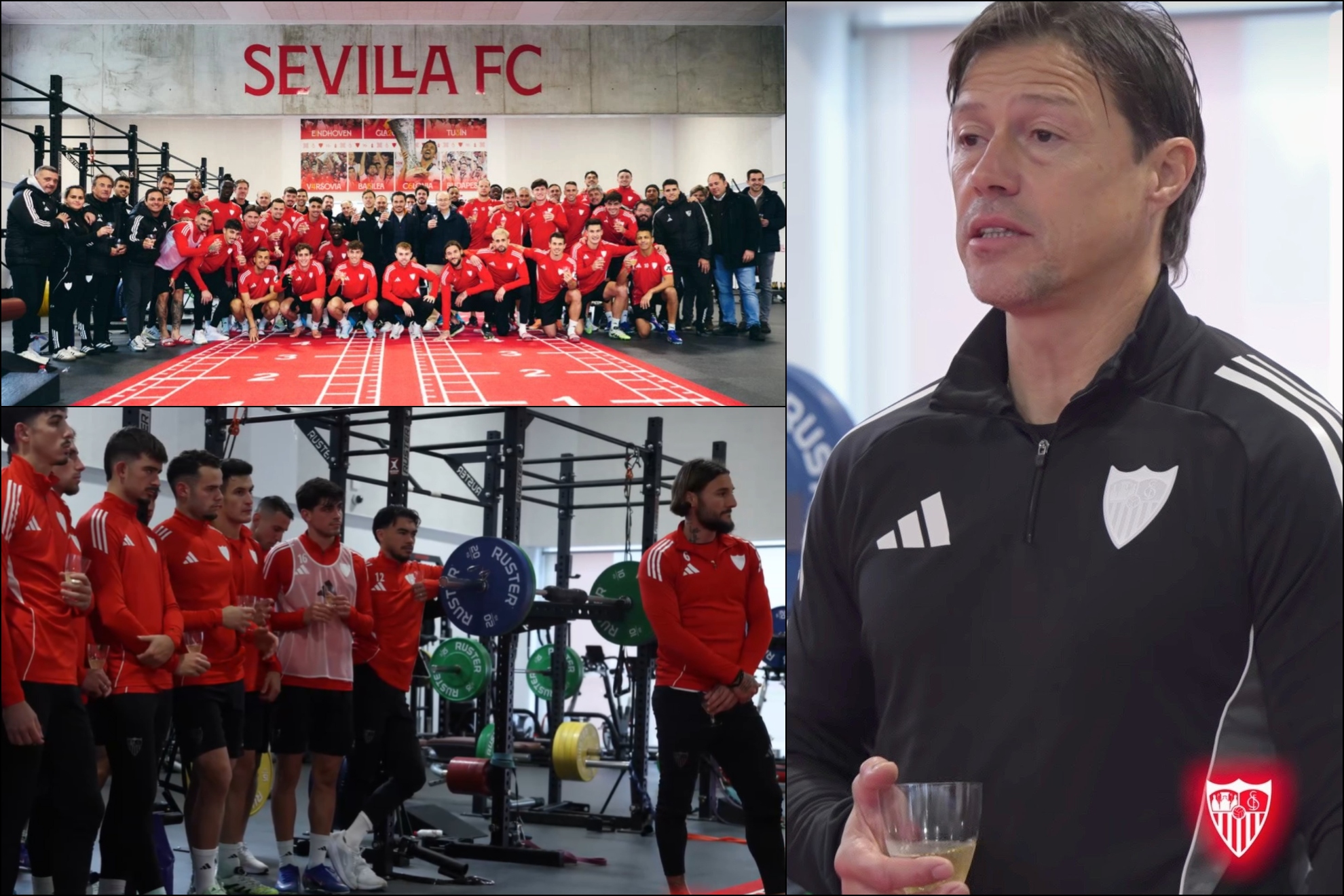 احتفال إشبيلية بعد التدريب