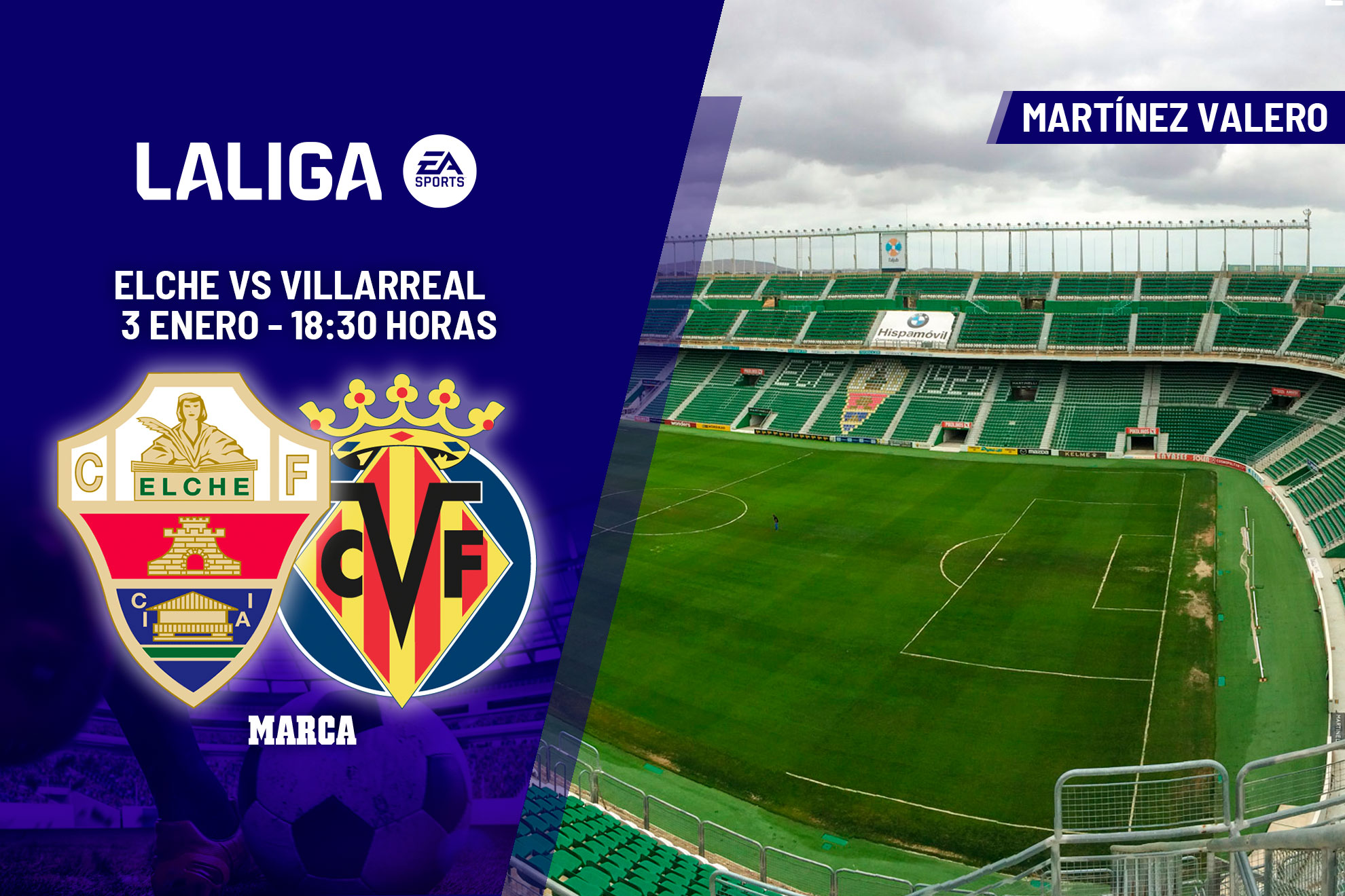 مباراة إلتشي ضد فياريال في الجولة 18 من الدوري الإسباني