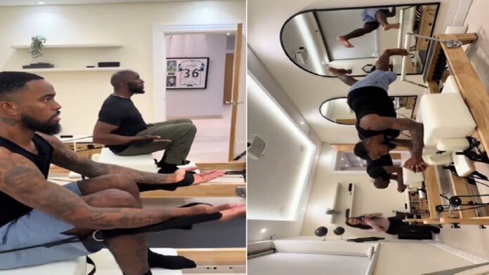 آيفان توني يؤدي تمارين البيلاتيس بإشراف زوجته .. فيديو