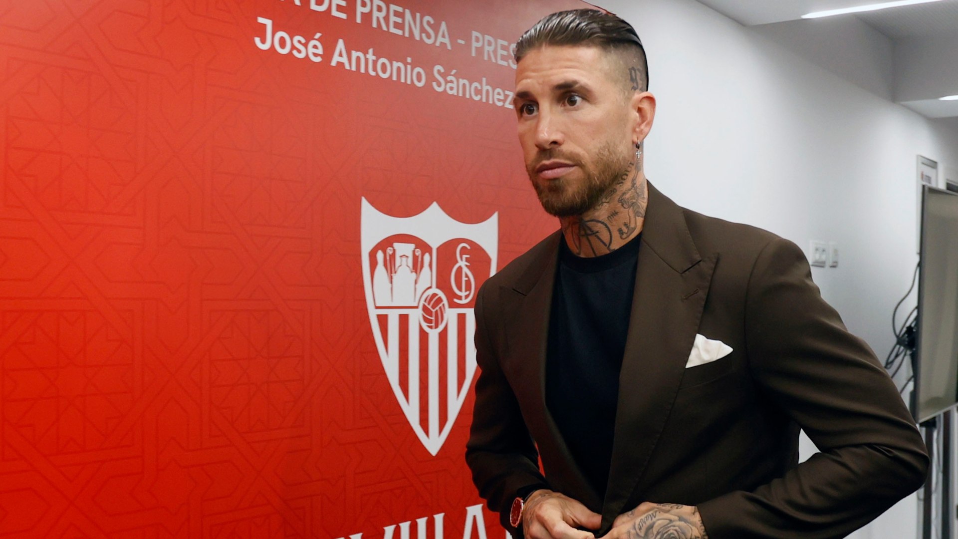 سيرجيو راموس يوم تقديمه في سانشيز بيزخوان