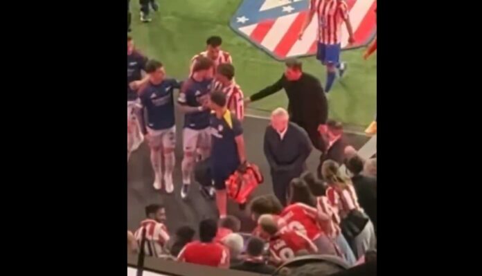 Arsenal’s Ben White involved in spat with Atletico Madrid’s Giuliano Simeone during semi-final