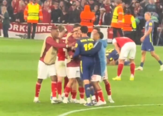 WATCH: Arsenal man caught slapping Atletico Madrid player after final whistle