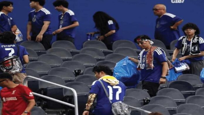 لماذا تحرص جماهير اليابان على تنظيف المدرجات في كأس العالم؟.. فيديو