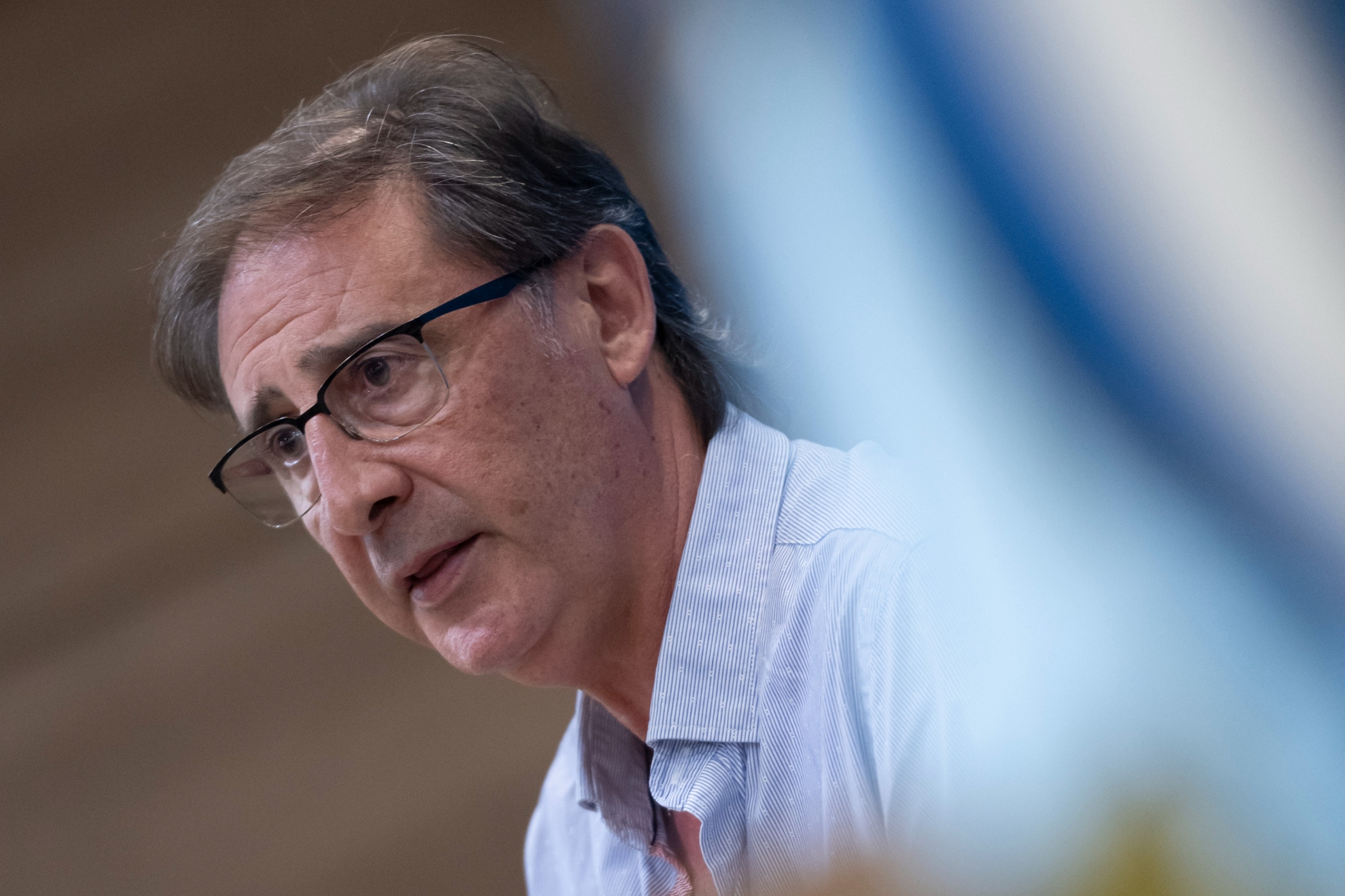 Loren Juarros, durante su comparecencia ante los medios de comunicación.
