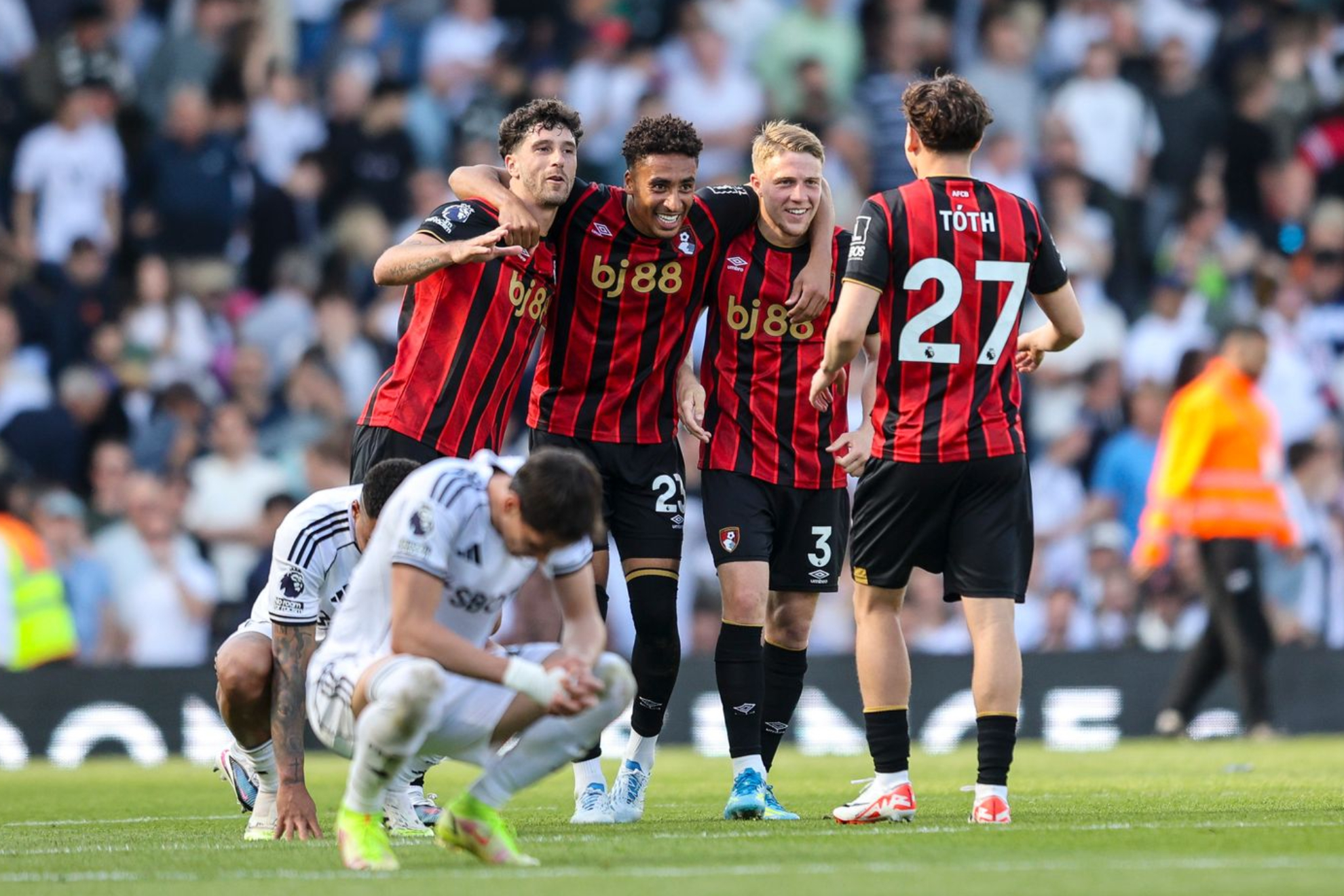 El Bournemouth celebra una victoria la temporada pasada.