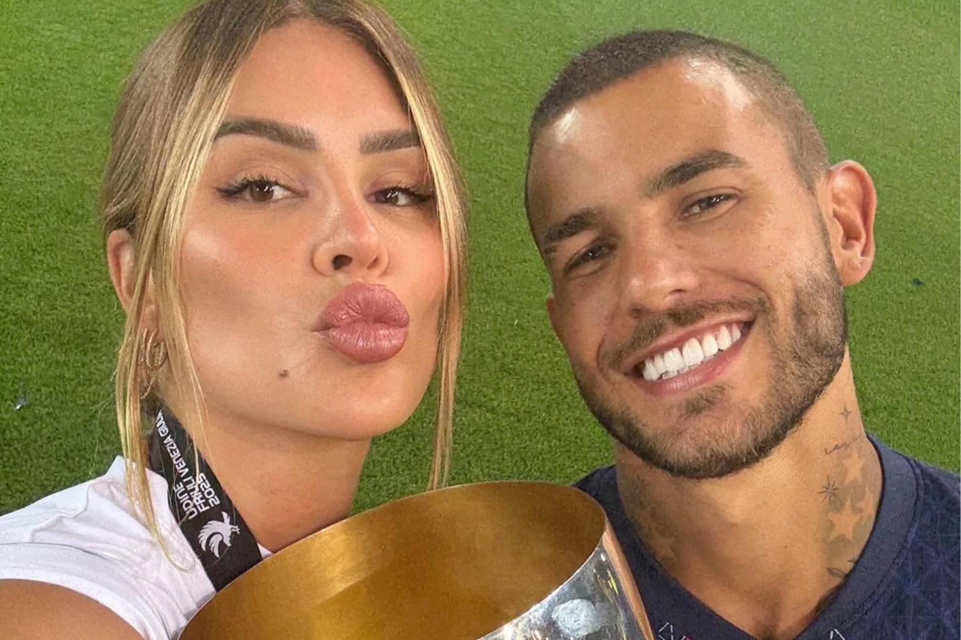 لوكاس هيرنانديز وزوجته فيكتوريا ترياي