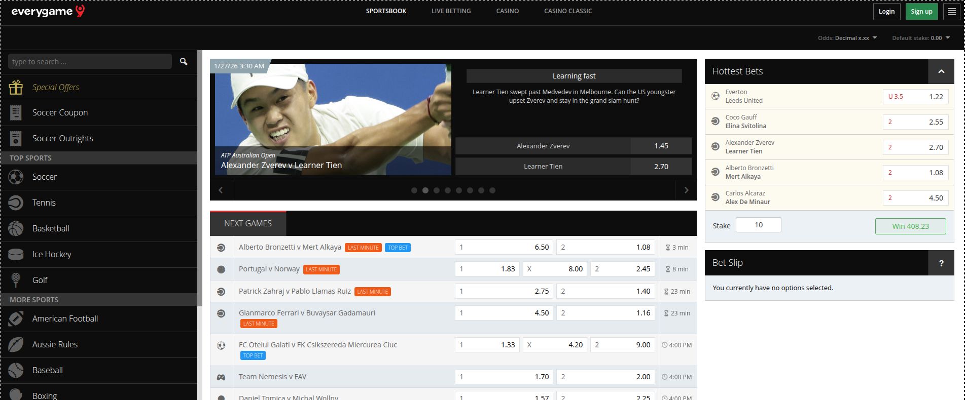 Everygame منصة مراهنات