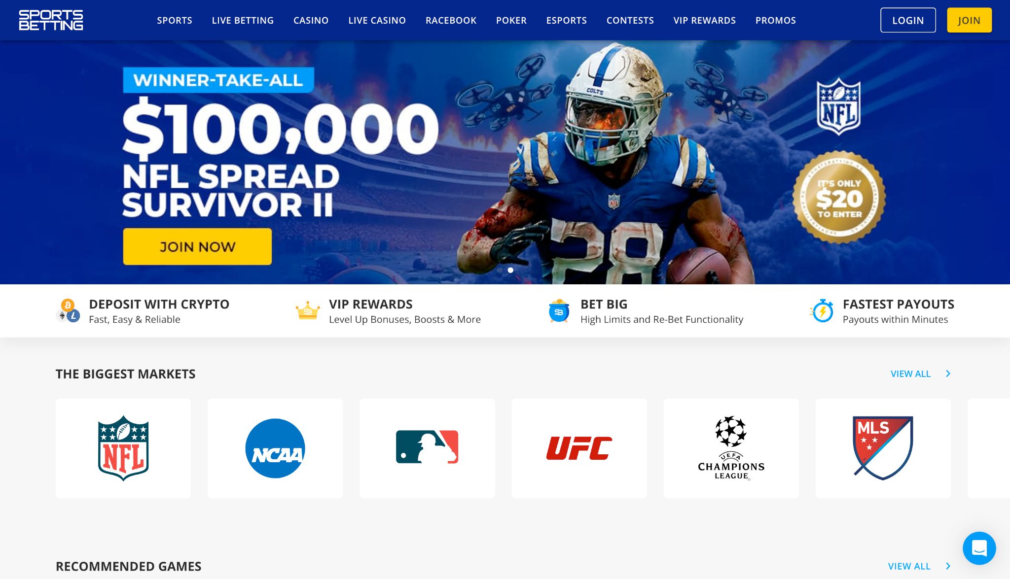 Sportsbetting.ag منصة مراهنات