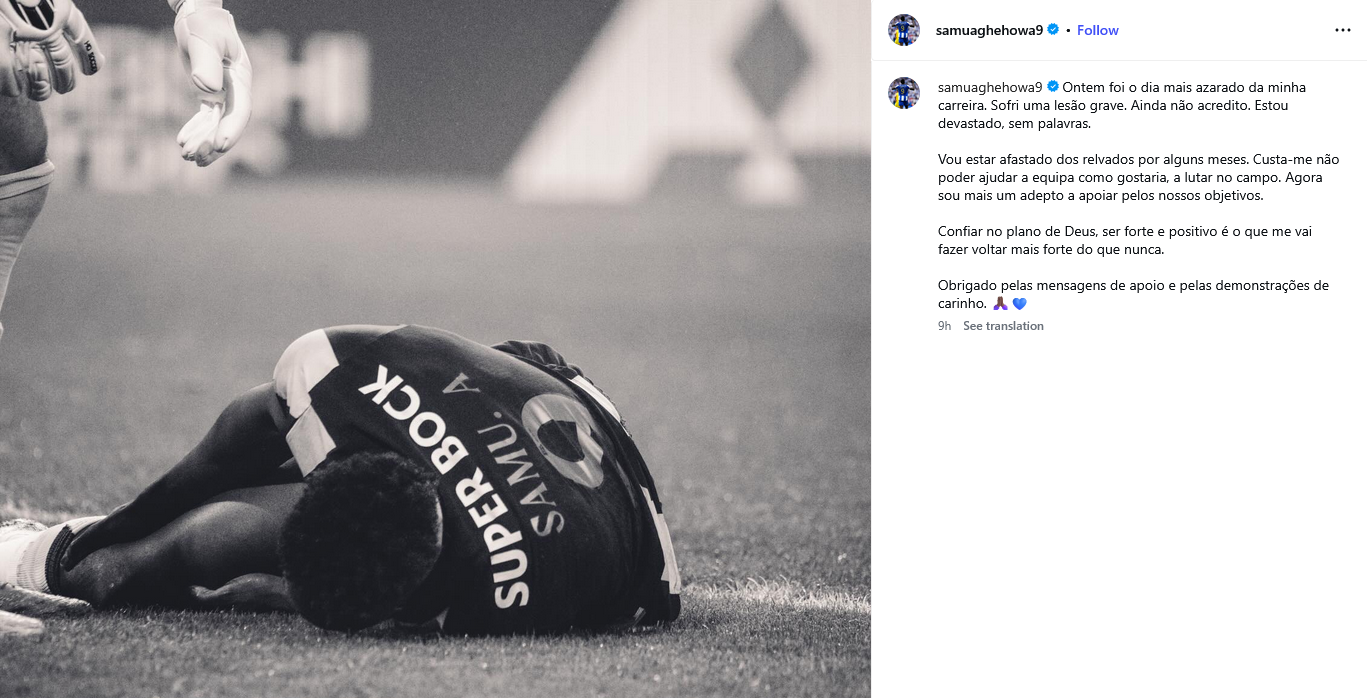 Samu Aghehowa on Instagram.