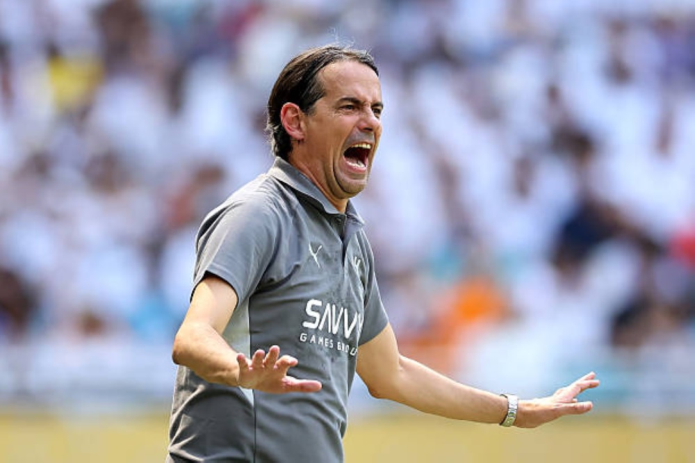 إنزاغي مع لاعبي الهلال