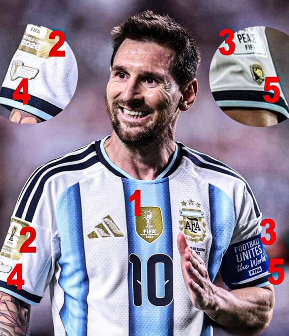 قميص ليونيل ميسي في كأس العالم مع الشارات